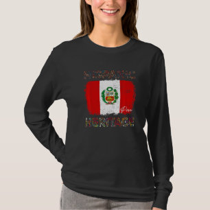 Camiseta Mês da Herança Hispânica Bandeira do Peru Latino P