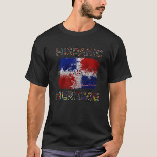 Camiseta Mês da Herança Hispânica Bandeira Dominicana Domin