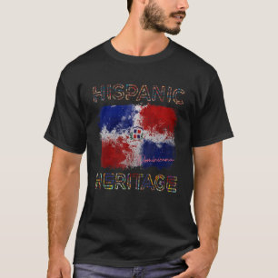 Camiseta Mês da Herança Hispânica Bandeira Dominicana Domin
