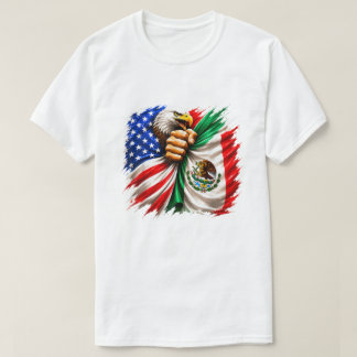 Camiseta Mês da Herança Hispânica Bandeira EUA México