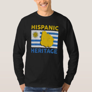 Camiseta Mês da Herança Hispânica Bandeira Uruguaia Criança