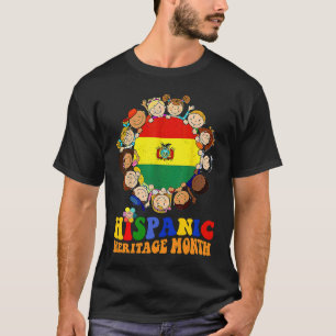 Camiseta Mês da Herança Hispânica Bolívia Crianças Meninos