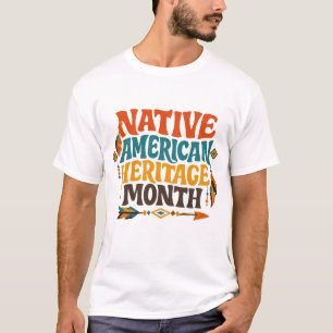Camiseta Mês da Herança Nativo Americana Retro Groovy
