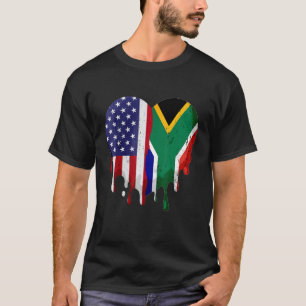 Camiseta Mês da Herança Sul-Africana Americana Bandeira da