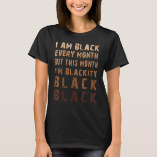 Camiseta Mês da História Afro-Americana Preto Melanina Afro