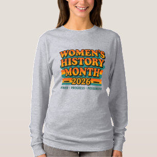Camiseta Mês da História da Mulher 2026 – Poder, Progresso,