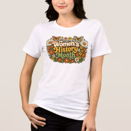 Camiseta Mês da História da Mulher Retro 70s Floral Groovy 