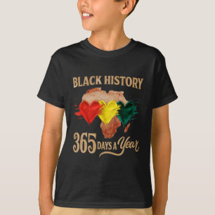 Camiseta Mês da História Negra 365 Dias Mapa Afro Americano