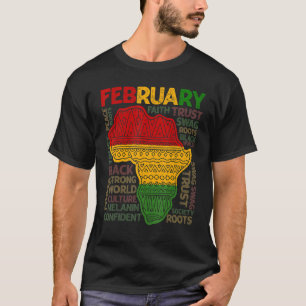 Camiseta Mês da História Negra Africano Mapa Kente Tecido M
