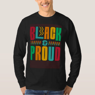 Camiseta Mês da História Negra Afro-Americano Preto e Orgul