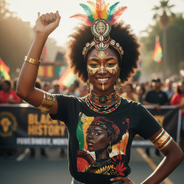 Camiseta Mês da História Negra Arte de Espírito Rainha Radi