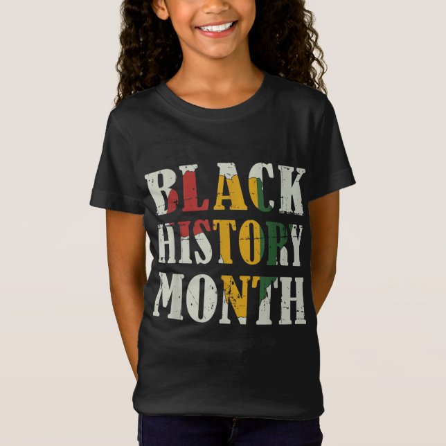 Camiseta Mês da história negra com bandeira do mapa african (Frente)