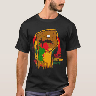 Camiseta Mês da história negra com bandeira do mapa african