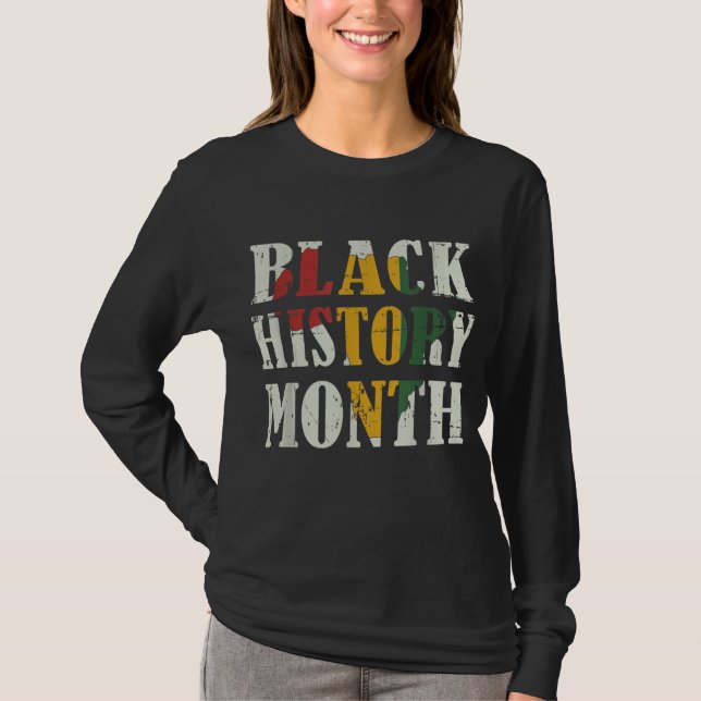 Camiseta Mês da história negra com bandeira do mapa african (Frente)