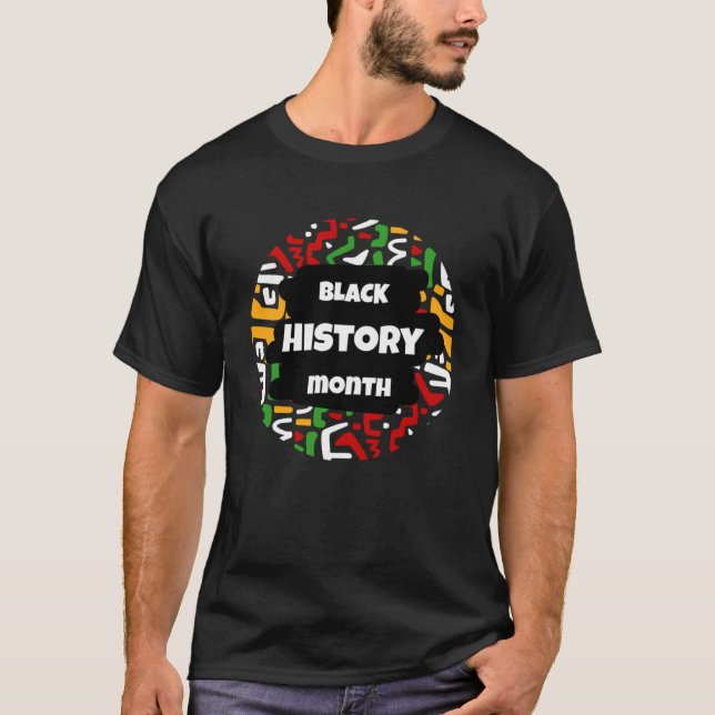 Camiseta Mês da história negra com bandeira do mapa african (Frente)