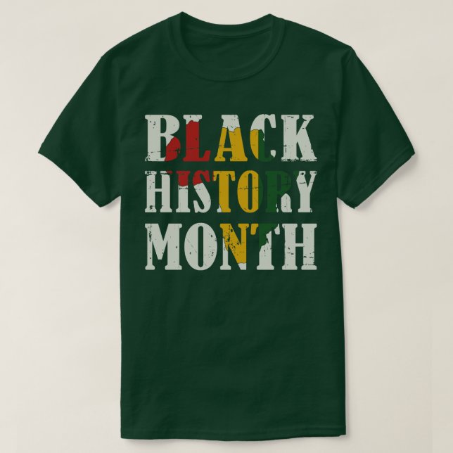 Camiseta Mês da história negra com mapa africano para afre  (Frente do Design)
