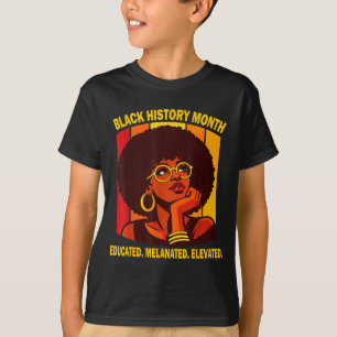 Camiseta Mês da história negra educou melanados elevados