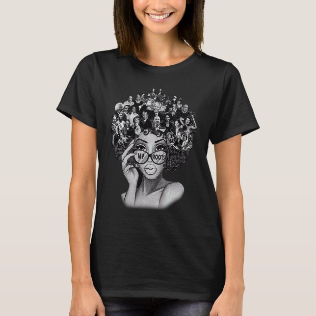 Camiseta Mês da História Negra Eu Amo Minhas Raízes de Volt (Frente)