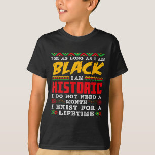 Camiseta Mês da História Negra Eu Sou Histórico Negro 