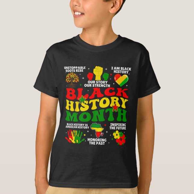 Camiseta Mês da História Negra Homens Orgulhosos Afro-Ameri (Frente)