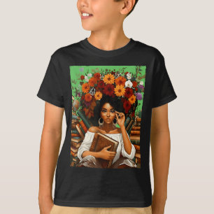 Camiseta Mês da História Negra Livro de Mulheres Menina Afr