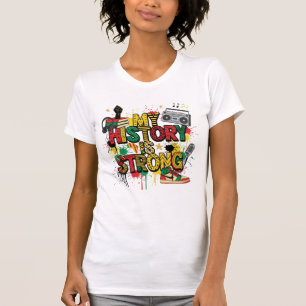 Camiseta Mês da História Negra Mulheres Ativismo Forte