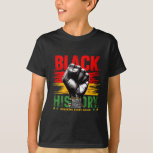 Camiseta Mês da História Negra Mulheres Homens Quebrando To