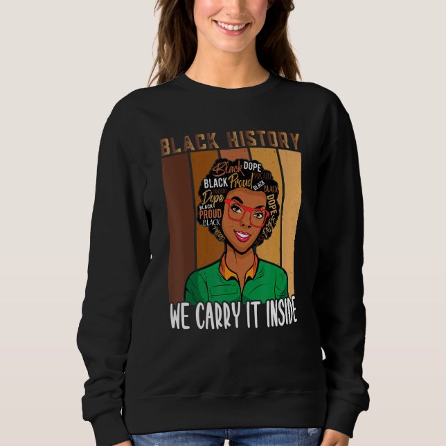 Camiseta Mês da História Negra Nós Carregar-A Dentro afro (Frente)