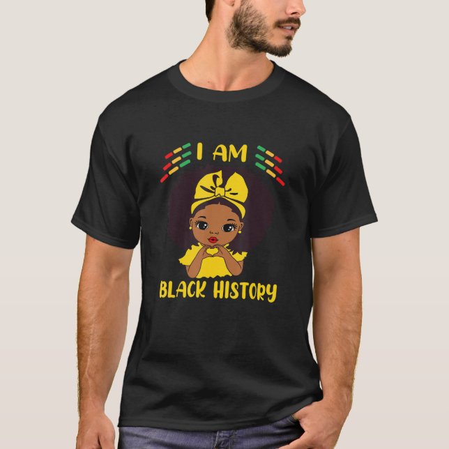 Camiseta Mês da História Negra Pijama Eu Sou Meninas Negras (Frente)
