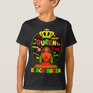 Camiseta Mês da História Negra Rainha Negra Afro Menina Mel