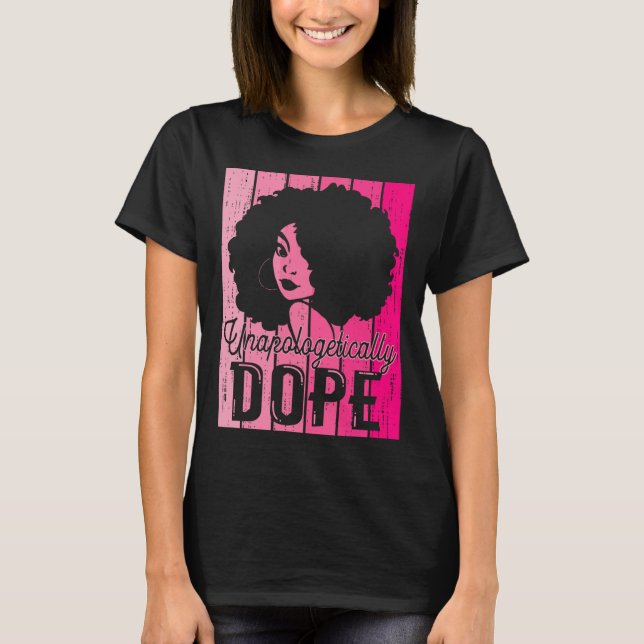 Camiseta Mês da História Negra Rosa Sem Desculpas Droga Bla (Frente)