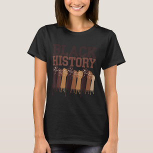 Camiseta Mês da História Negra Símbolo das Mãos Afro Motiva
