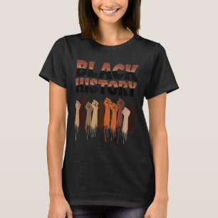 Camiseta Mês da História Negra Símbolo das Mãos Afro Motiva
