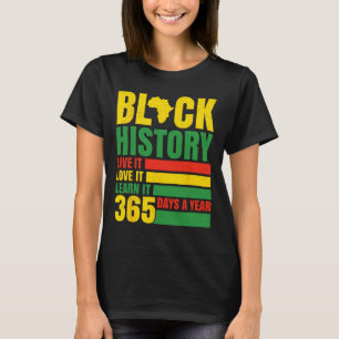 Camiseta Mês da História Negra Viva Aprenda 365 Dias Desi