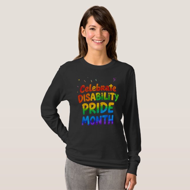 Camiseta mês da orgulho da deficiência julho (Frente Completa)