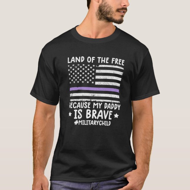 Camiseta Mês Da Terra Militar De Liberdade Porque Meu Pai (Frente)