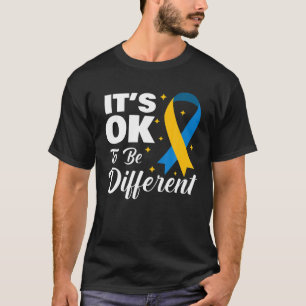 Camiseta Mês De Consciência Da Síndrome Abaixo Ok Para Ser 