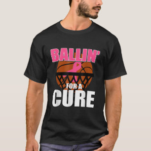 Camiseta Mês de consciência do câncer de mama de basquetebo
