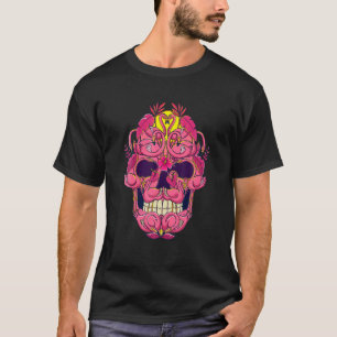 Camiseta Mês de consciência do câncer de mama de Caveira Fl