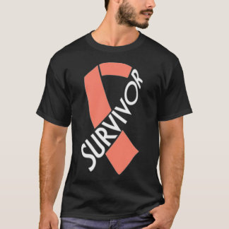 Camiseta Mês de Consciência do Sobrevivente de câncer Uteri