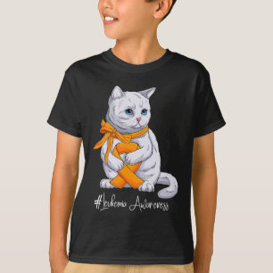 Camiseta Mês de Consciência Gato de Fita Laranja