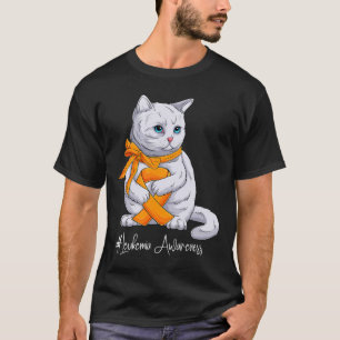 Camiseta Mês de Consciência Gato de Fita Laranja