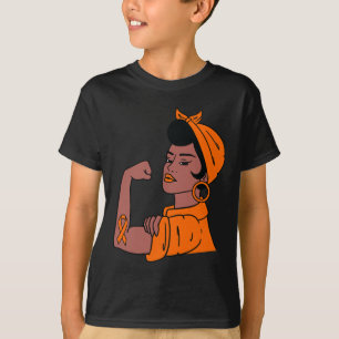 Camiseta Mês de Consciência Guerreiros de Fita Laranja Mulh