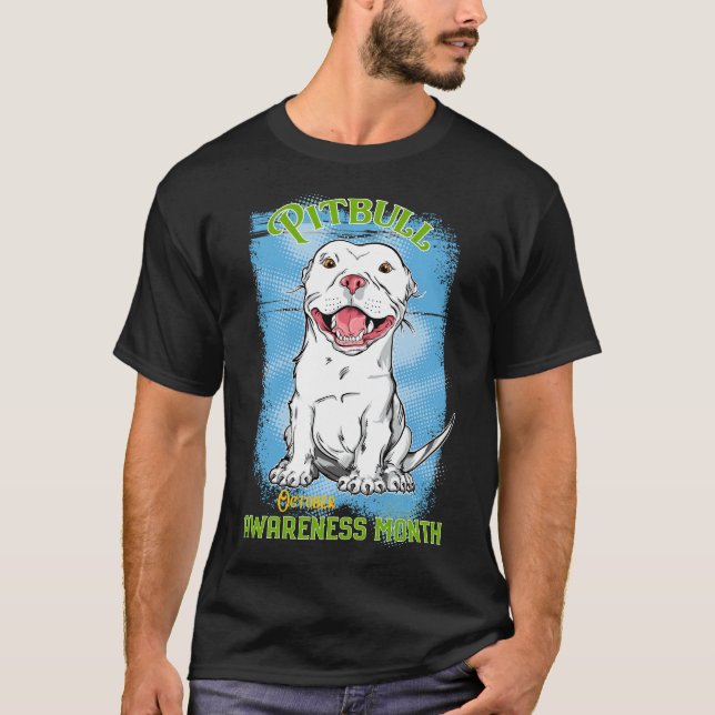 Camiseta Mês de Consciência Pitbull de outubro (Frente)