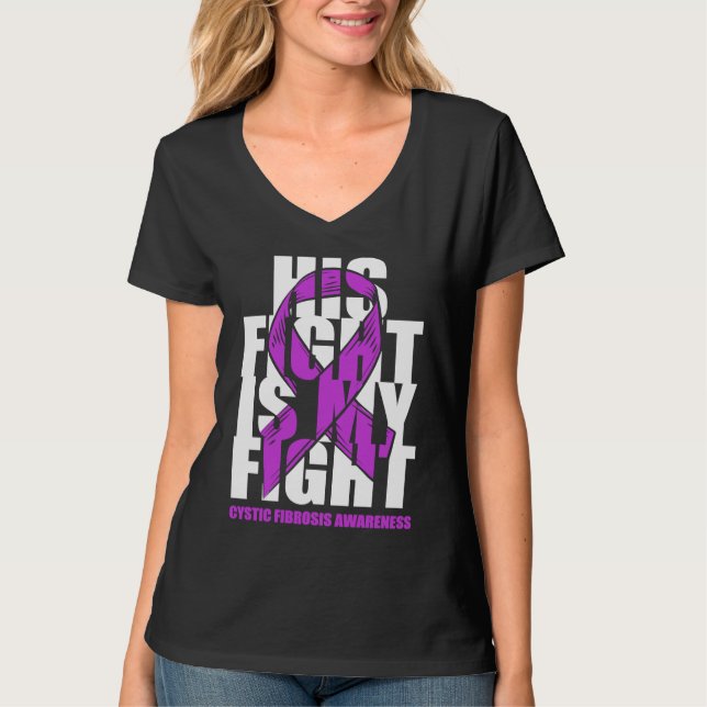 Camiseta Mês de Conscientização da Fibrose Cística Fita Rox (Frente)