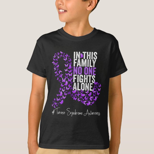 Camiseta Mês de Conscientização da Síndrome Fita Roxa  (Frente)