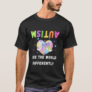 Camiseta Mês de Conscientização do Autismo Apoia Vendo o Mu