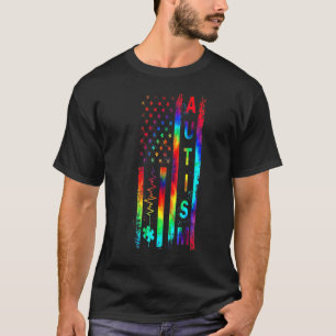 Camiseta Mês de Conscientização do Autismo da Bandeira Amer