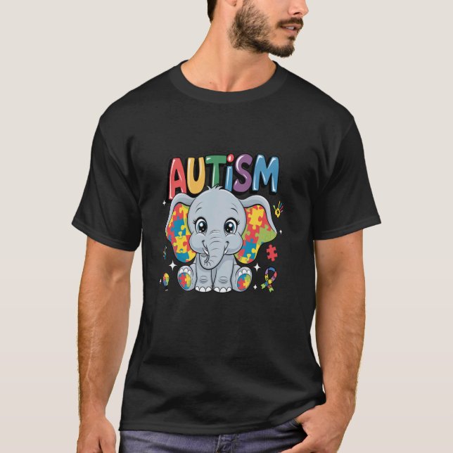 Camiseta Mês de Conscientização do Autismo Diferenças Elefa (Frente)