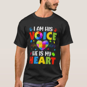 Camiseta Mês de Conscientização do Autismo Eu Sou Sua Voz E